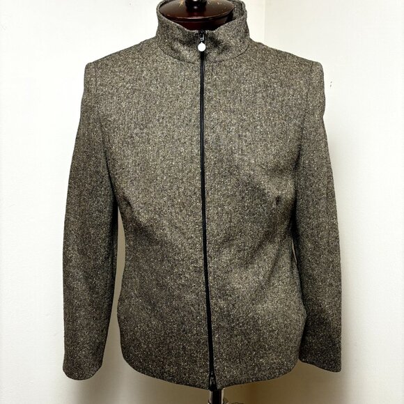 Akris Punto Women's Blazer Wool Silk Blend Light Jacket Front Full Zip‎ Sweater - Picture 4 of 15